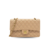 Chanel Classic Double Flap Bag Medium Crossbody 9.9in/ 25.5cm Beige Gold Hardware For Women