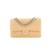 Chanel Classic Flap Bag Crossbody 10.2in/ 26cm Beige Silver Hardware For Women A01112