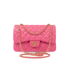 Chanel Classic Flap Bag Large Crossbody 11.8in/ 30cm Pink Gold Hardware For Women