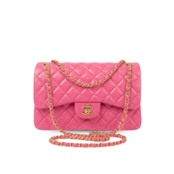 Chanel Classic Flap Bag Large Crossbody 11.8in/ 30cm Pink Gold Hardware For Women