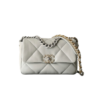 Chanel 19 Small Crossbody Bag 10.2in/ 26cm Grey Gold Silver Hardware For Women