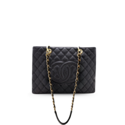Chanel Classic Large Tote Bag 13.3in/ 34cm Black Gold Hardware For Women