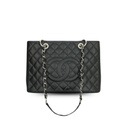 Chanel Classic Large Tote Bag 13.3in/ 34cm Black Silver Hardware For Women