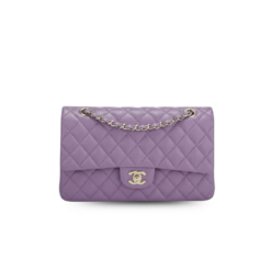 Chanel Classic Timeless Small Crossbody Bag 10in/ 25cm Caviar Violet Silver Hardware For Women