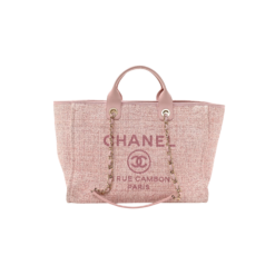 Chanel Deauville Tote Bag 14.9in/ 38cm Pink Gold Hardware For Women A66941