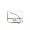 Chanel Flap Bag Mini Crossbody 7.7in/ 19.5cm White/ Black Gold Hardware For Women AS5151 B19381 NAFJQ