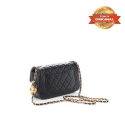 Alternative view of [True-to-ORIGINAL] Chanel Flap Bag With CC Ball On Strap Small Crossbody 7.8in/ 20cm Black Gold Hardware For Women AS1787