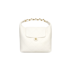 Chanel Maxi Hobo Shoulder Bag 18.5in/ 47cm White Gold Hardware For Women AS5838-B22140-10601