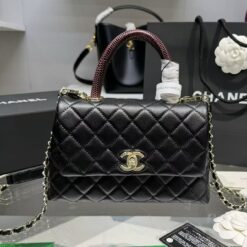 Alternative view of Chanel Flap Bag Medium Crossbody 9in/ 23cm Black Gold Hardware For Women A92990