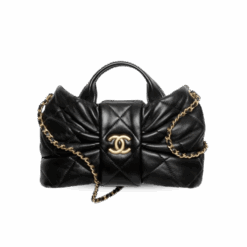 Chanel Bow Mini Top Handle Bag 10.2in/ 26cm Black Gold Hardware For Women AS5849 B22148 94305