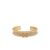 Chanel Pearl And Crystal Interlocking CC Cuff Bracelet Gold Hardware For Women