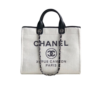 Chanel Shopping Small Tote Bag 15.2in/ 39cm White Silver Hardware For Women AS3257