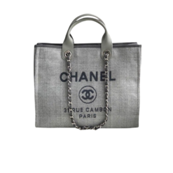 Chanel Shopping Small Tote Bag 15.2in/ 39cm Grey Silver Hardware For Women AS3257
