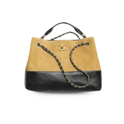 Chanel Shopping Small Tote Bag 14.2in/ 36cm Beige/ Black Gold Hardware For Women AS5634 B20827 U1536