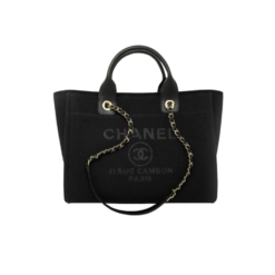 Chanel Shopping Small Tote Bag 15.2in/ 39cm Black Gold Hardware For Women AS3257 B08435 94305