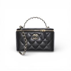 Chanel Small Vanity Case Black For Women 6.7in/17cm AS3171