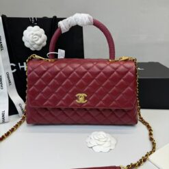 Alternative view of Chanel Handbag With Top Handle Dark Red For Women 11in/28cm