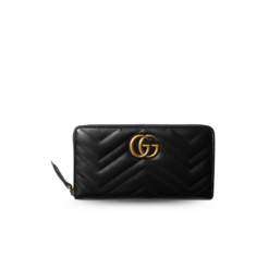 Gucci GG Marmont Zip Around Wallet Black For Women 7.4in/19cm 443123 DTD1T 1000