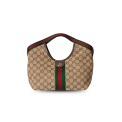 Gucci Giglio Small Tote Bag 9.8in/ 25cm ‎Beige/ Dark Brown For Women 860845 AAF8L 2547