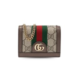 Gucci Ophidia GG Card Case Wallet Supreme Canvas Beige For Women‎ 4.3in/11cm 523155 96IWG 8745