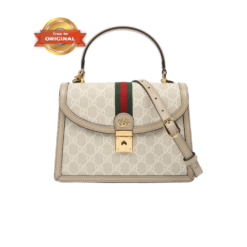 [True-to-ORIGINAL] Gucci Ophidia Small Top Handle Bag 9.8in/25cm Beige Gold Hardware For Women 651055 UULAG 9682‎