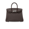 Hermes Birkin 30 Top Handle Bag 11.8in/ 30cm Togo Dark Grey Silver Hardware For Women