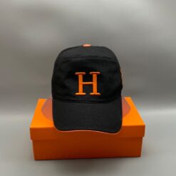 Alternative view of Hermes Davis H Primavera Cap Black Hermes Cap