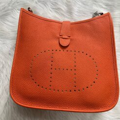 Alternative view of Hermes Evelyne III 29 Bag Orange With Silver-Toned Hardware For Women, Women’s Shoulder And Crossbody Bags 11.4in/29cm H056277CC9J