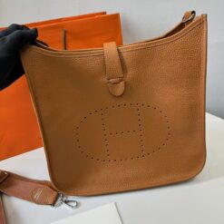 Alternative view of [True-to-ORIGINAL] Hermes Evelyne III 29 Bag Brown With Silver-Toned Hardware For Women, Women’s Shoulder And Crossbody Bags 11.4in/29cm H073599CC37