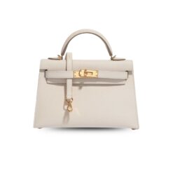 Hermes Mini Kelly Craie For Women Gold-Toned Hardware 7.5in/19cm