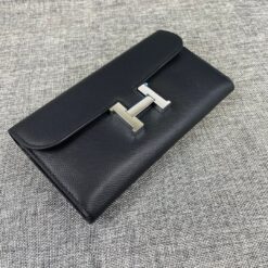Alternative view of Hermes Constance Togo Long Wallet 20cm/7.9in Silver Toned Hardware For Women Black