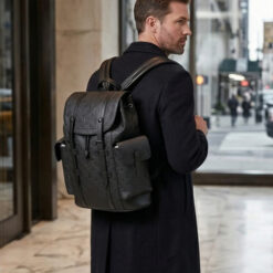 Alternative view of Louis Vuitton Christopher MM Monogram Taurillon Leather Black For Men 17.3in/44cm M55699