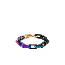 Louis Vuitton Engraved Monogram Chain Bracelet Multicolor Hardware For Men