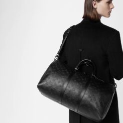 Alternative view of Louis Vuitton Keepall Bandouliere 50 Travel Bag 19.7in/ 50cm Black Monogram Shadow Matte Black Hardware M44810