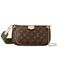 Louis Vuitton Multi Pochette Accessoire Shoulder Bag 9.4in/ 24cm Khaki Monogram Canvas Gold Hardware For Women M44813