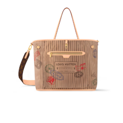 Louis Vuitton Neverfull Bandouliere Inside Out GM Tote Bag 15.4in 39cm Beige Gold Hardware For Women M11948