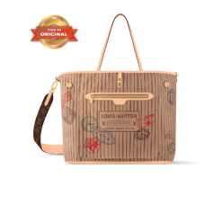 [True-to-ORIGINAL] Louis Vuitton Neverfull Bandouliere Inside Out GM Tote Bag 15.4in/ 39cm Beige Gold Hardware For Women M11948