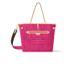 Louis Vuitton Neverfull Bandouliere Inside Out MM Tote Bag 12.2in/ 31cm Rose Gold Hardware For Women M12257