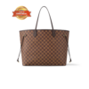 [True-to-ORIGINAL] Louis Vuitton Neverfull GM Tote Bag 15.4in/ 39cm Brown Damier Ebene Gold Hardware For Women N40597
