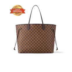 [True-to-ORIGINAL] Louis Vuitton Neverfull GM Tote Bag 15.4in/ 39cm Brown Damier Ebene Gold Hardware For Women N40597