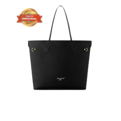 [True-to-ORIGINAL] Louis Vuitton Neverfull Inside Out MM Tote Bag 2.2in/ 31cm Black Gold Hardware For Women M11946