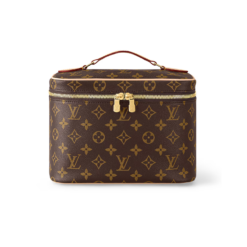 Louis Vuitton Nice BB Vanity Case 9.4in/ 24cm Brown Monogram Gold Hardware For Women M42265
