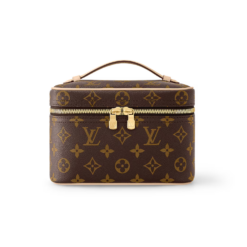 Louis Vuitton Nice Mini Vanity Case 7.9in/ 20cm Brown Monogram Gold Hardware For Women M44495