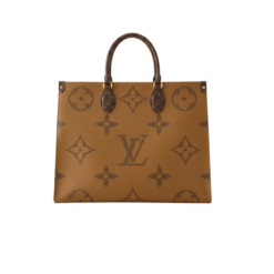 Louis Vuitton OnTheGo GM Tote Bag 16.1in/ 41cm Monogram Reverse Canvas Gold Hardware For Women M44576