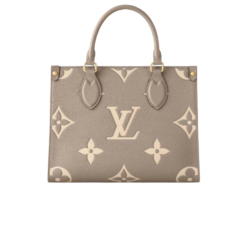 Louis Vuitton OnTheGo PM Tote Bag 9.8in/ 25cm Monogram Empreinte Beige/ Cream For Women M45779