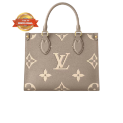 [True-to-ORIGINAL] Louis Vuitton OnTheGo PM Tote Bag 9.8in/ 25cm Monogram Empreinte Beige/ Cream For Women M45779
