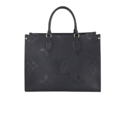 Louis Vuitton Onthego MM Tote Bag 13.8in/ 35cm Monogram Empreinte Black Gold Hardware For Women M45595