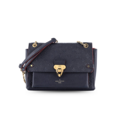 Louis Vuitton Vavin MM Shoulder Bag 9.8in/ 25cm Navy Blue Monogram Empreinte Gold Hardware For Women M43925