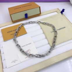 Alternative view of Louis Vuitton Monogram Chain Necklace Silver Tone For Men M00307