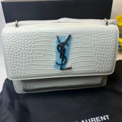 Alternative view of Saint Laurent Sunset Chain Bag White With Silver Hardware For Women 7.4in/19cm YSL 533026DND1N9207